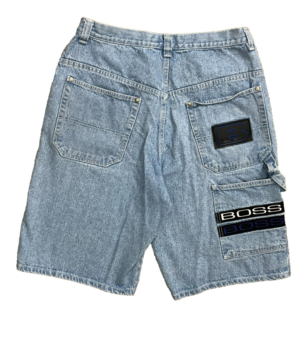 Vintage BOSS Baggy Jean Shorts Men’s 36 Grunge Skater Y2K Jorts Denim Wide Leg